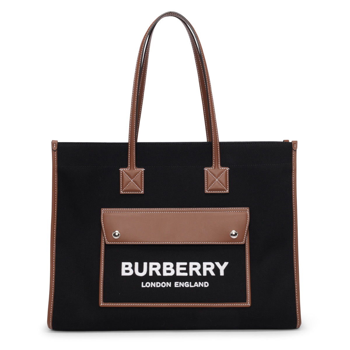 Burberry Black Canvas Medium Freya Tote