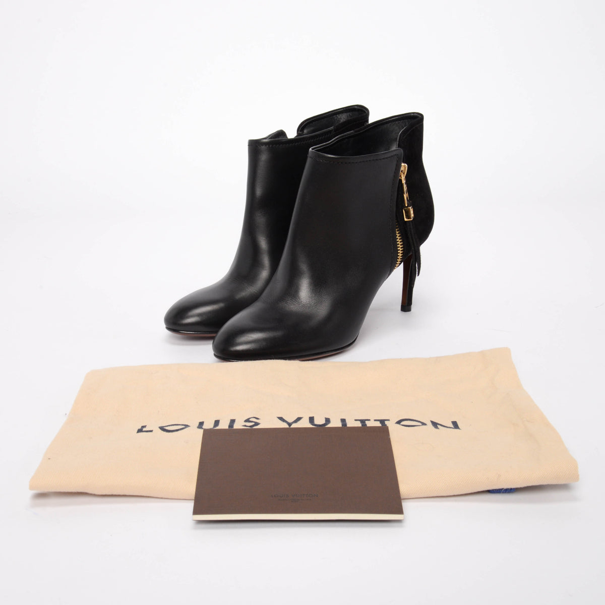 Louis Vuitton Black Calfskin Zippy Low Boots 36
