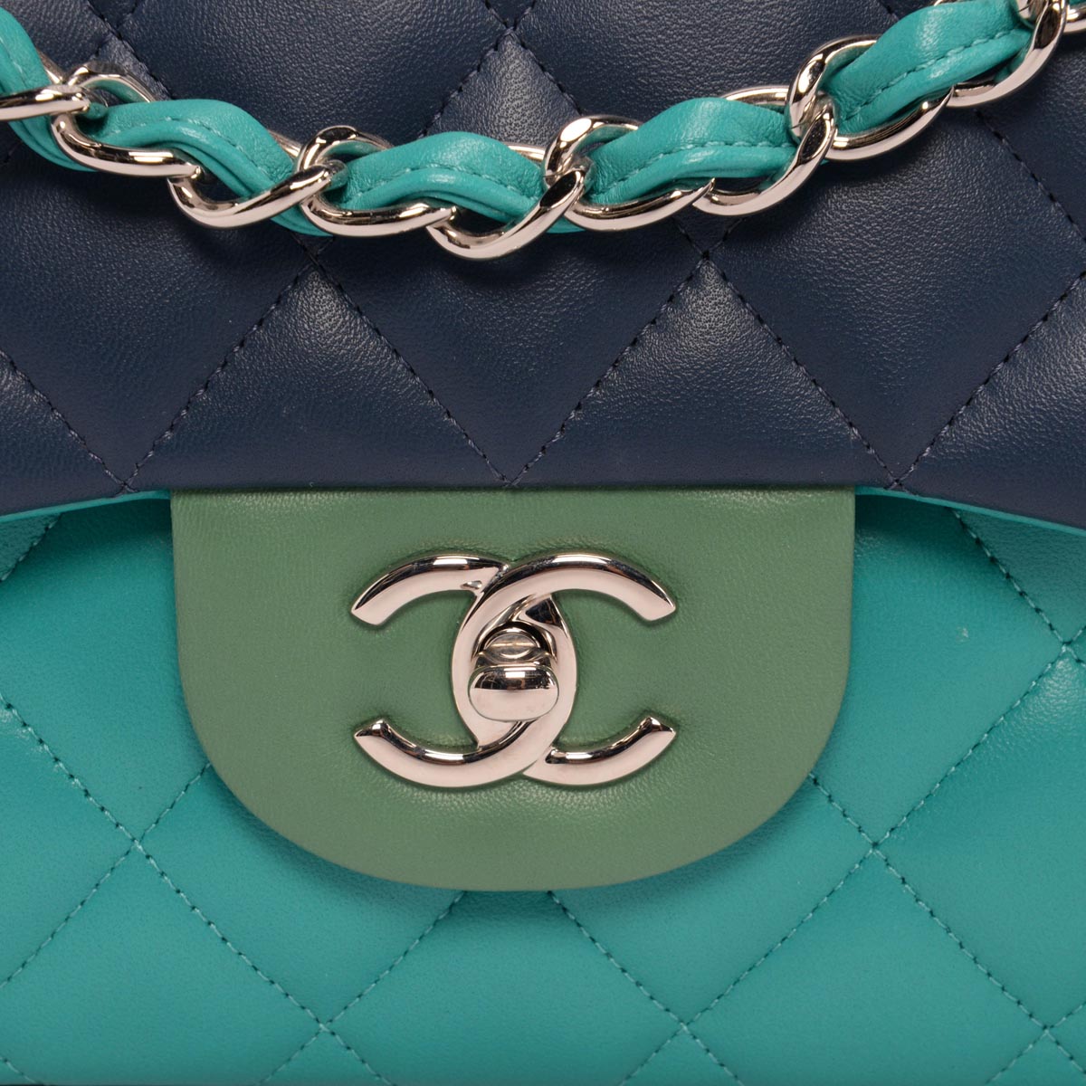 Chanel Tri-Colour Lambskin Jumbo Double Flap Bag