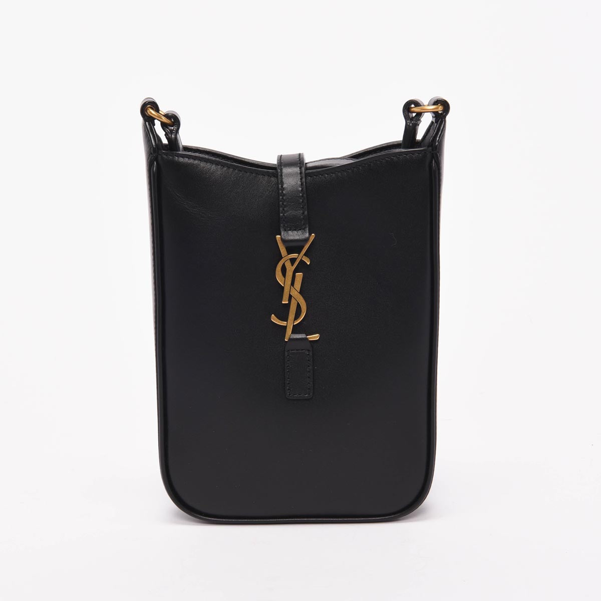 Saint Laurent Black Calfskin Le 5 A 7 Vertical Mini Bag