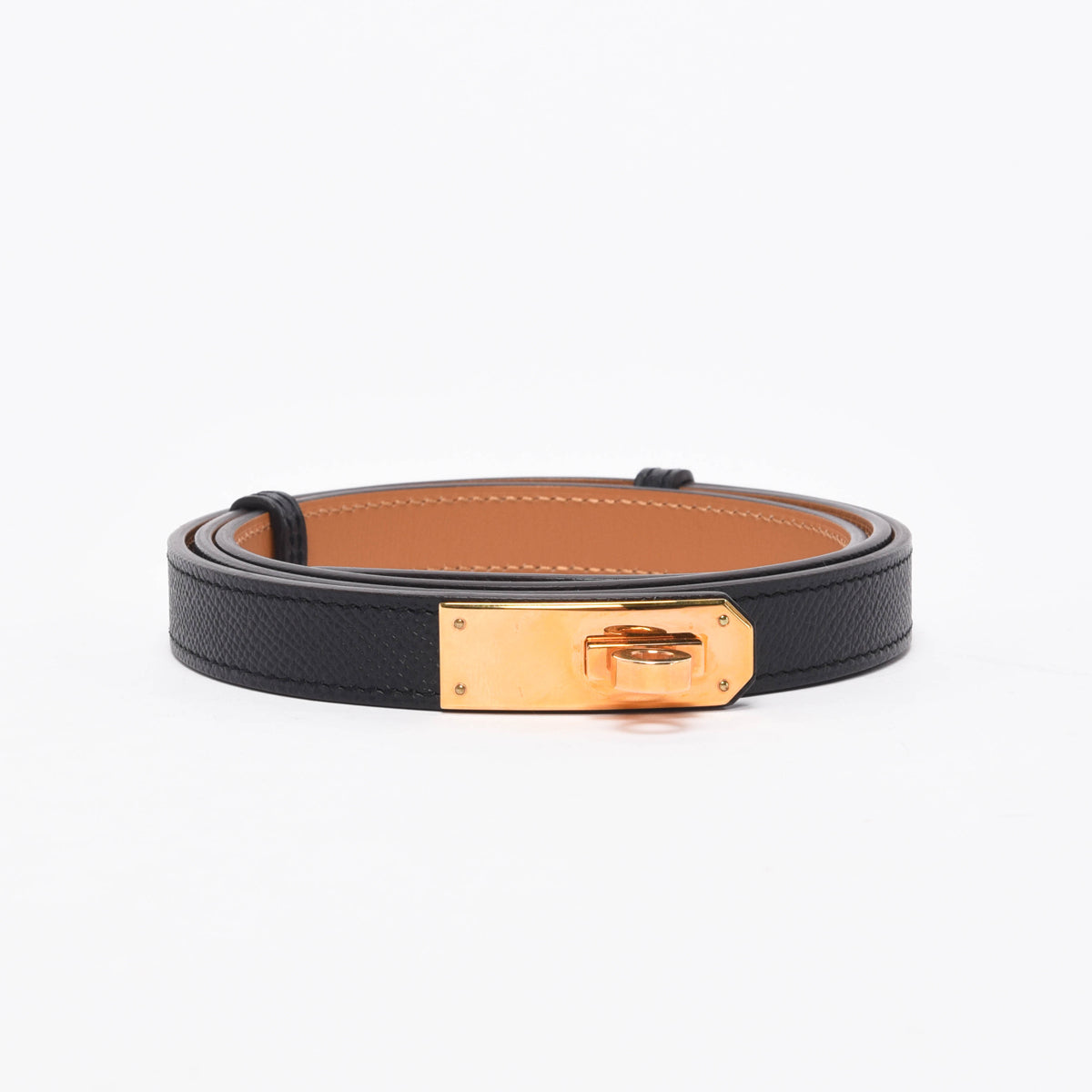 Hermes Black Epsom Kelly 18 Belt