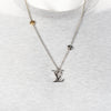 Louis Vuitton Silver Carved Logo Necklace - Blue Spinach