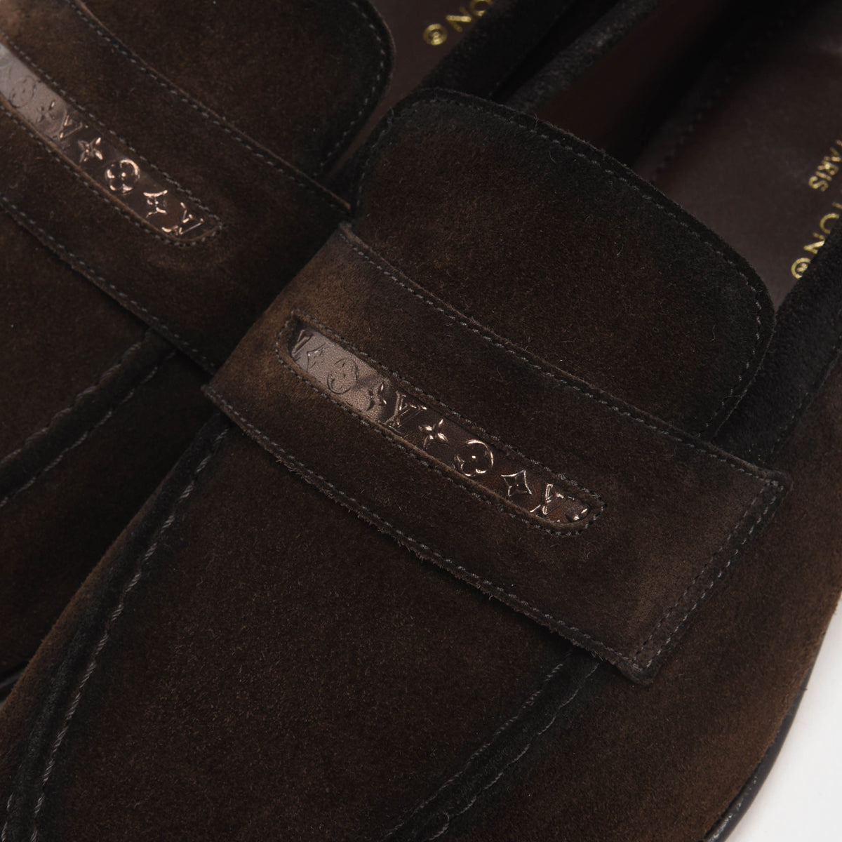 Louis Vuitton Brown Suede Glove Loafers UK 7.5