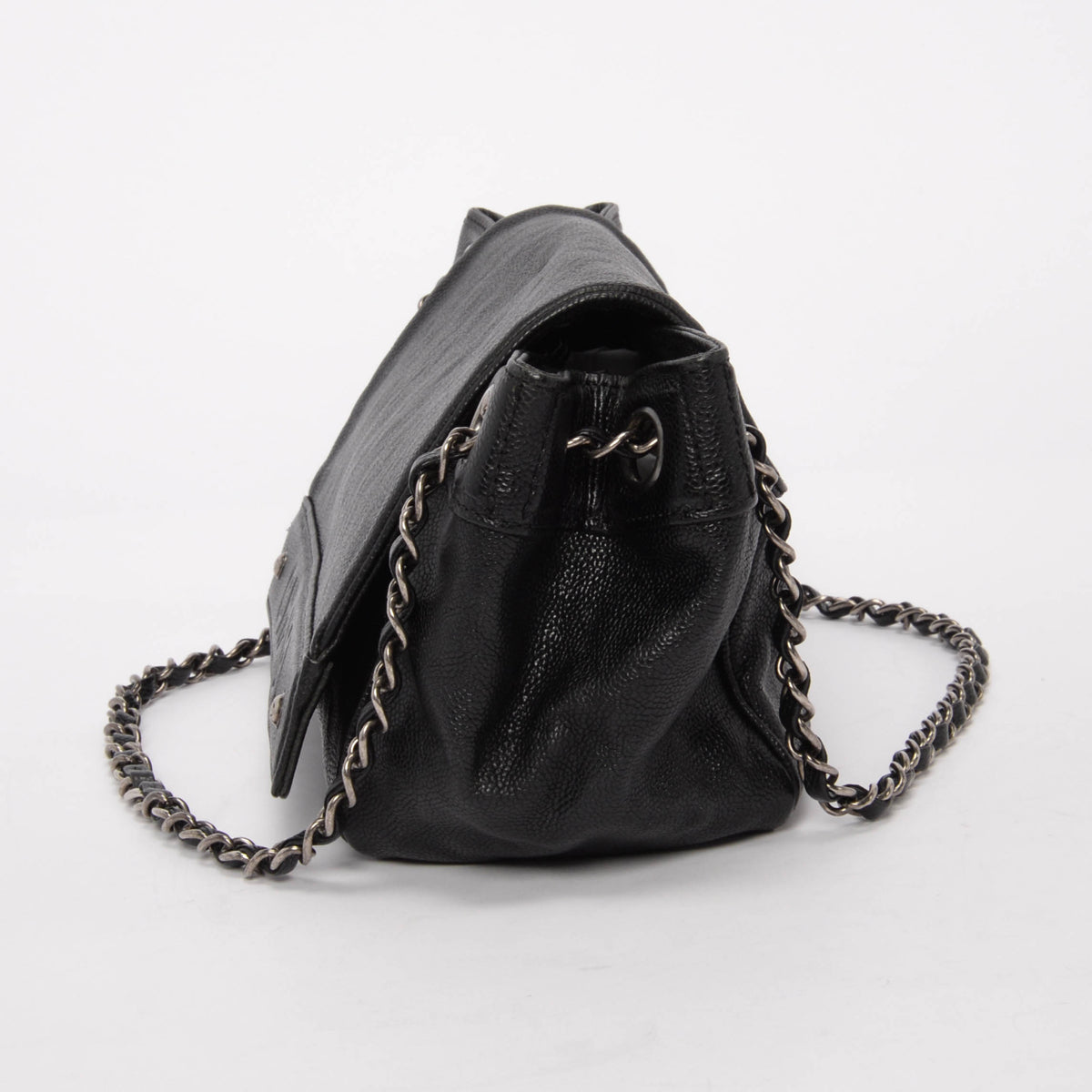 Chanel Black Caviar Outdoor Ligne Accordion Flap Bag