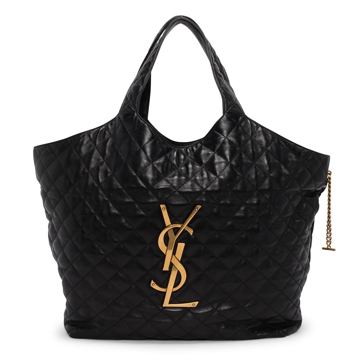 Saint Laurent Black Quilted Lambskin Maxi Icare Shopping Tote