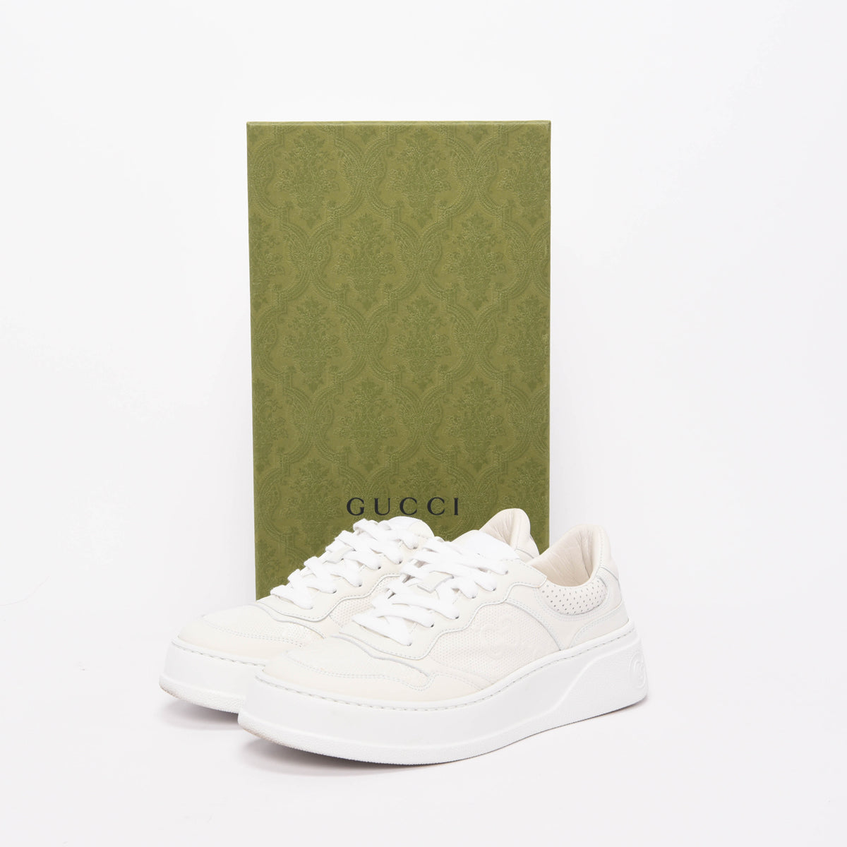 Gucci White Jumbo GG Trainer Sneakers 39