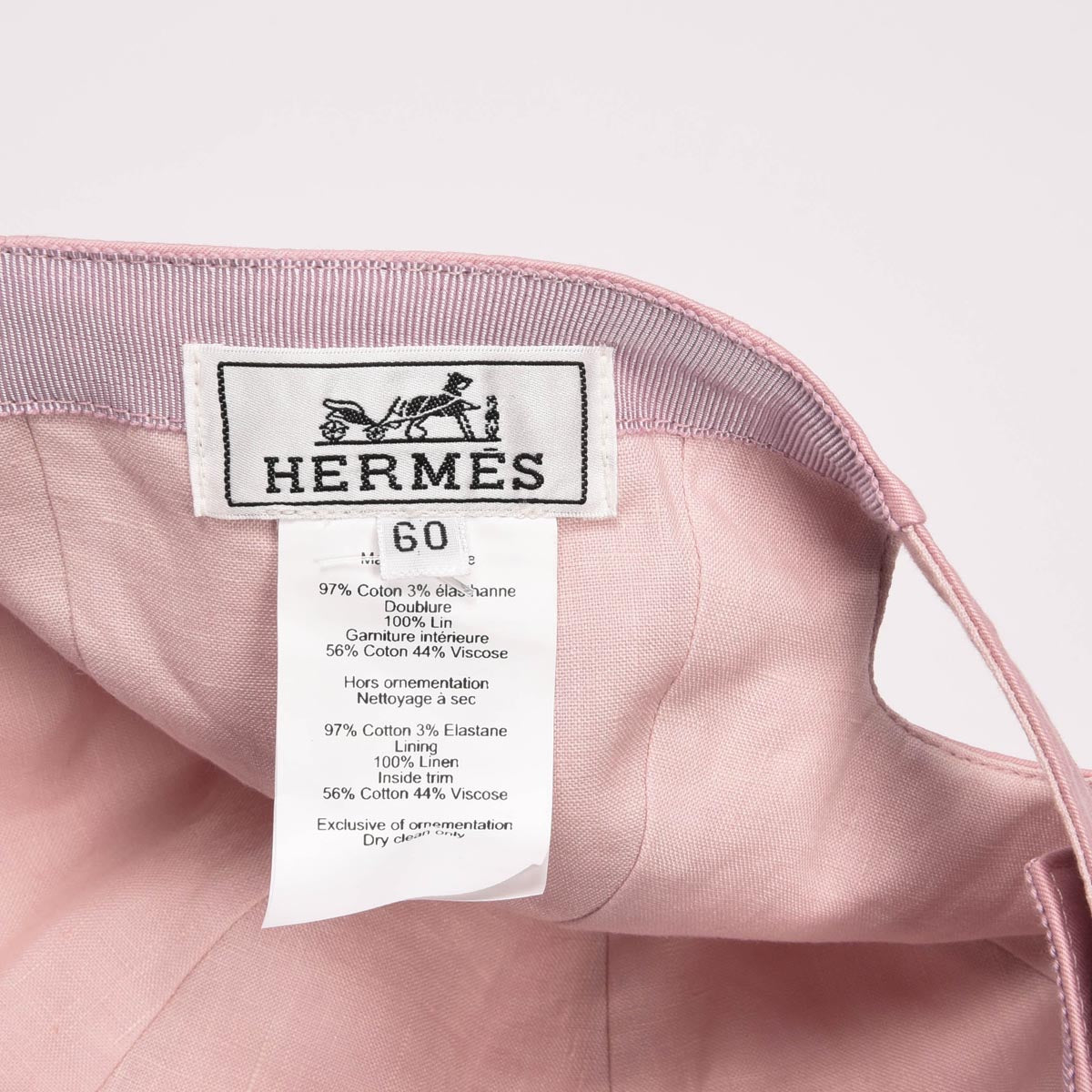 Hermes Pink Cotton Miles H Mors Cap