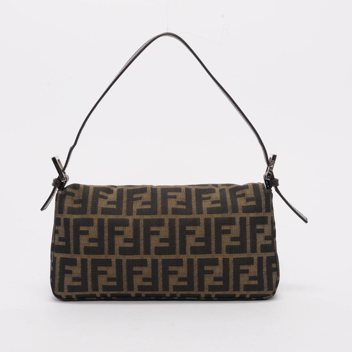 Fendi Zucca Double good Flap Canvas Baguette