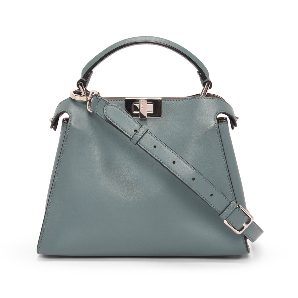Fendi Mist Green Calfskin Peekaboo Iconic Essentially Bag