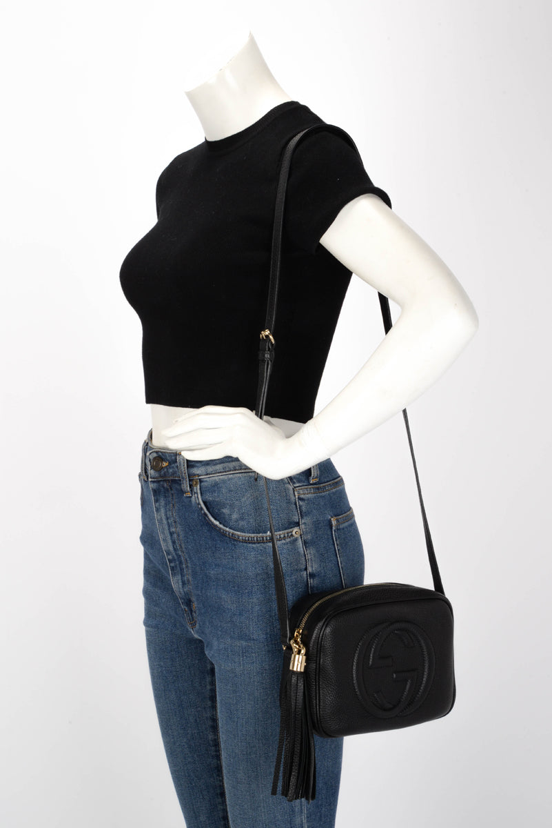 Gucci Black Grained Calfskin Soho Disco Bag