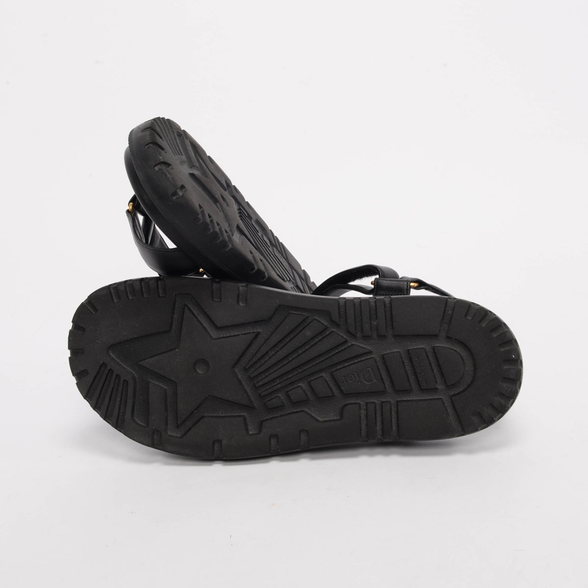 Dior Black Calfskin D-Wave Sandals 42
