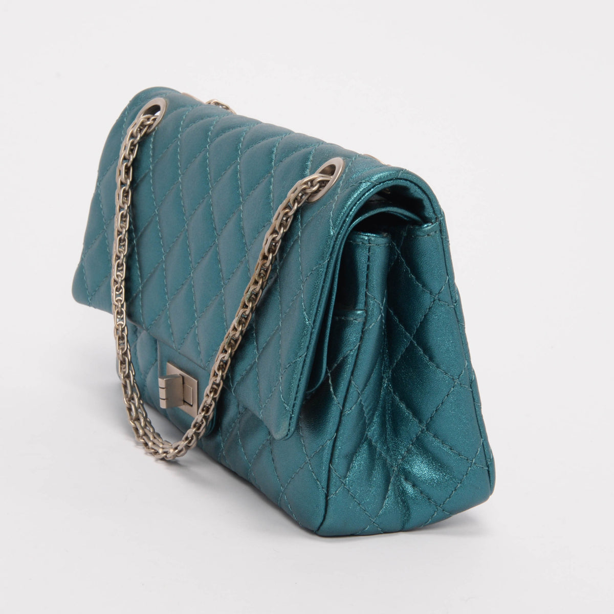 Chanel Teal Metallic Calfskin 2.55 Reissue 225 Bag