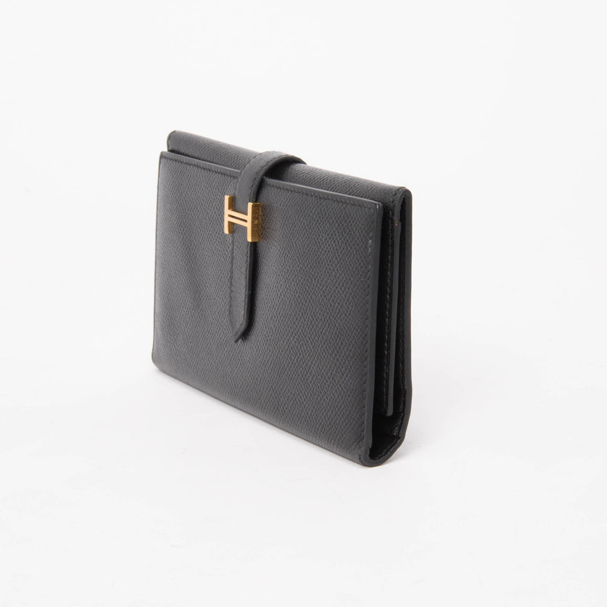 Hermes Black Epsom Bearn Tri-Fold Wallet