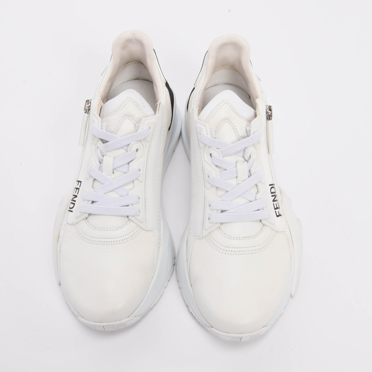 Fendi White Calfskin Fendi Flow Sneakers 39