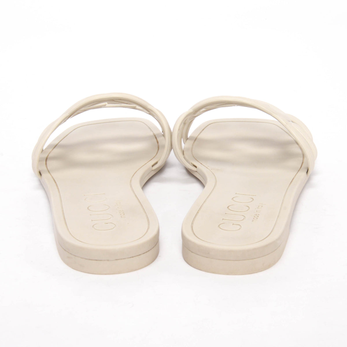 Gucci Stone Rubber GG Slides Sandals 36