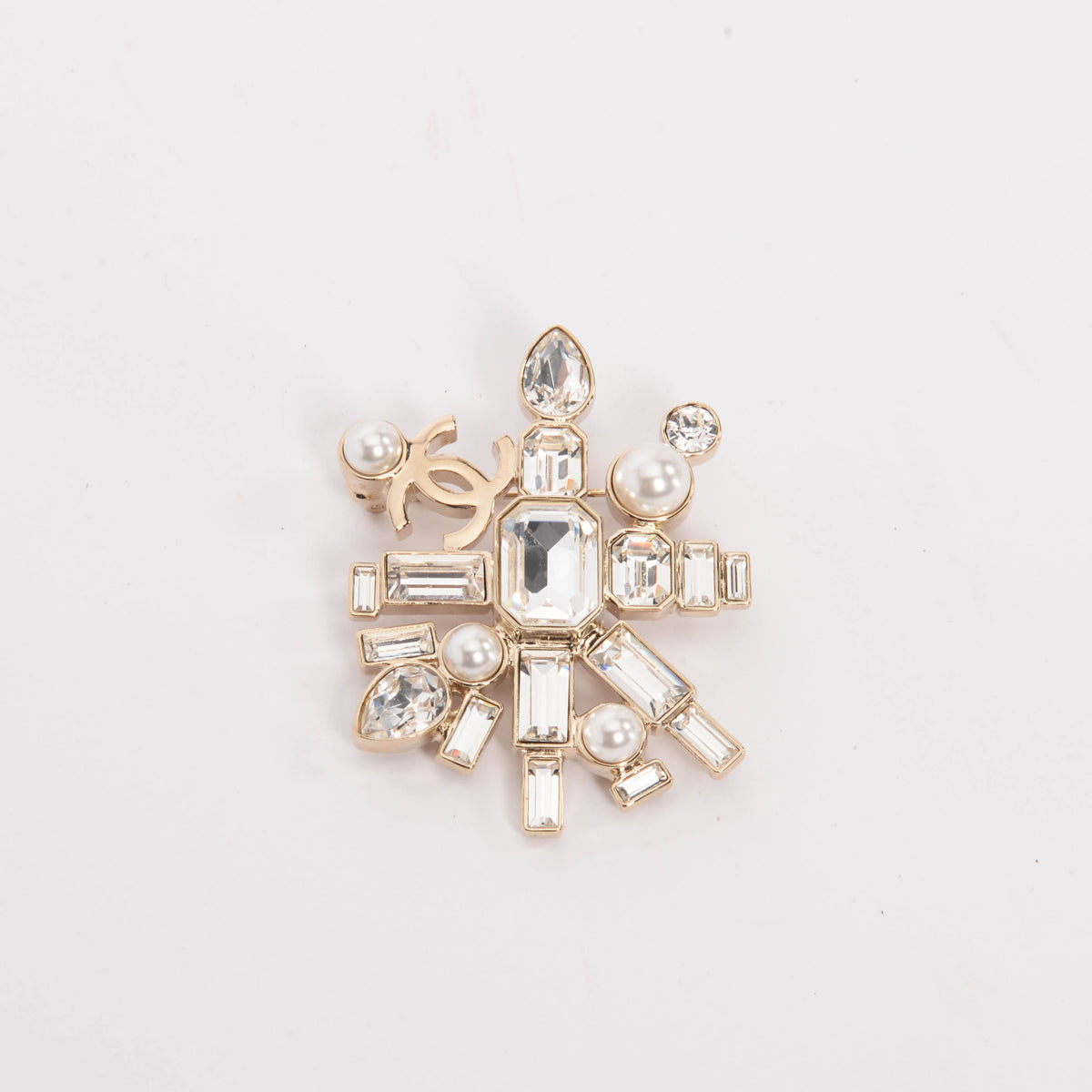 Chanel Pearl & Crystal CC North Star Brooch