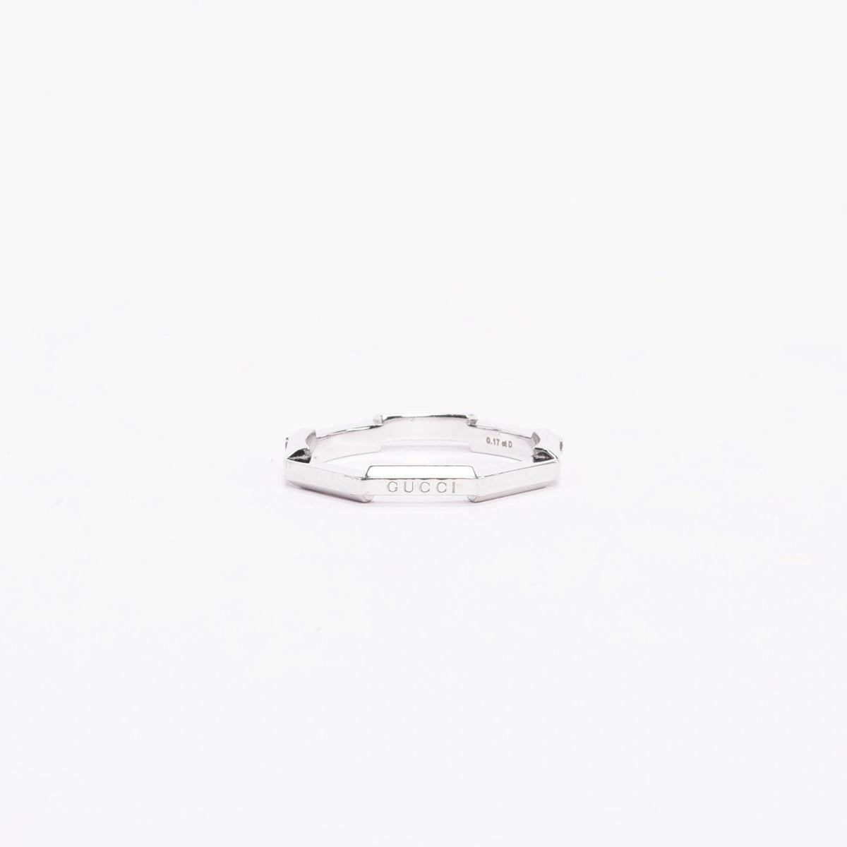 Gucci White Gold & Diamond Link To Love Ring