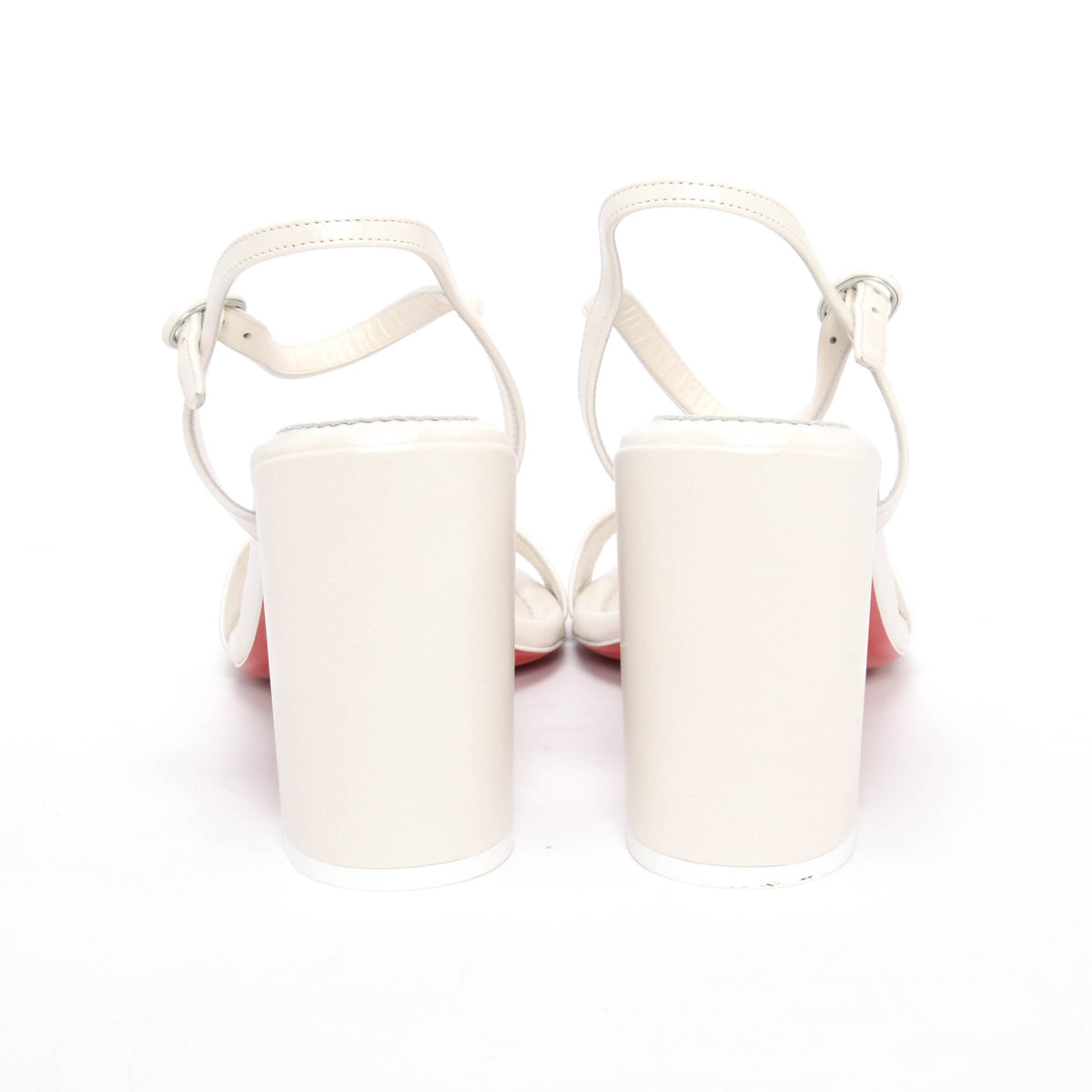 Christian Louboutin White Pearl Nappa Miss Jane Sandals 39.5