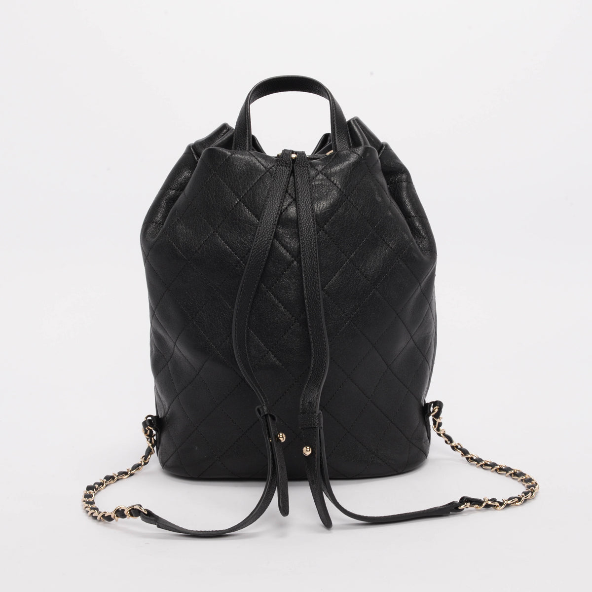 Chanel Black Quilted Sheepskin Daily Round Backpack