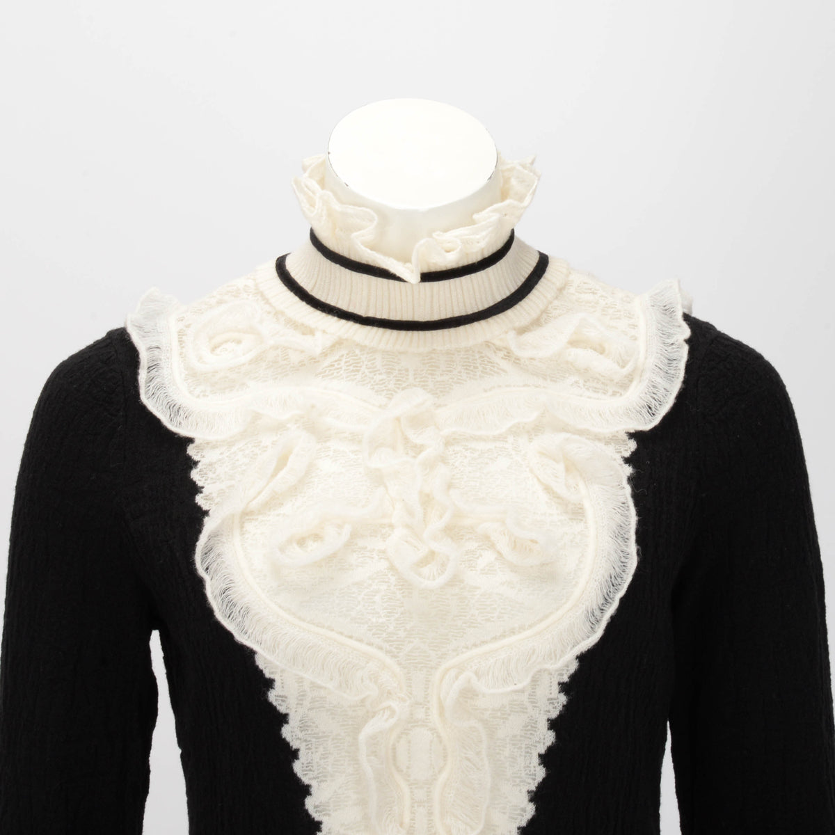 Chanel Black & White Wool Blend Paris to Salzberg Sweater FR 40