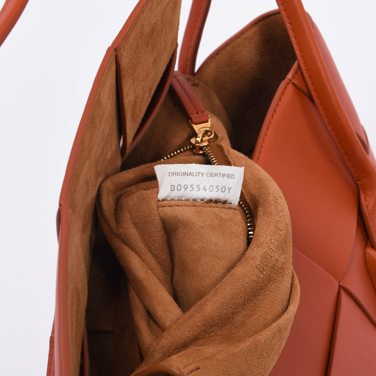 Bottega Veneta Rust Intrecciato Arco Small Tote