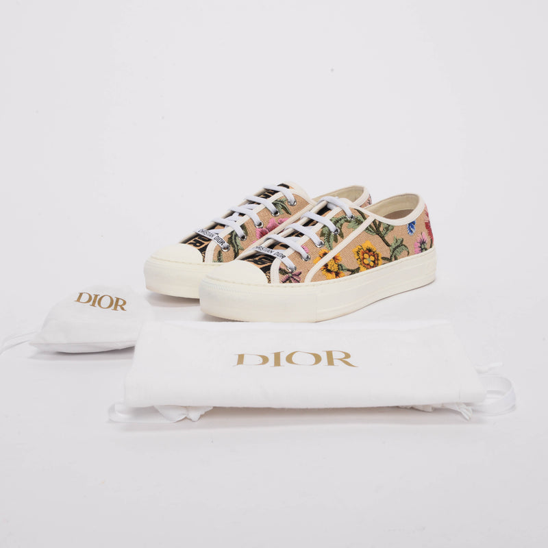 Dior Multi Colour Floral Embroidered Walk'N'Dior Sneakers 38 - Blue Spinach