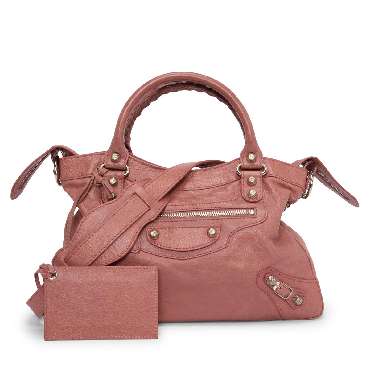 Balenciaga Rose Bruyere Lambskin Giant 12 Town Bag