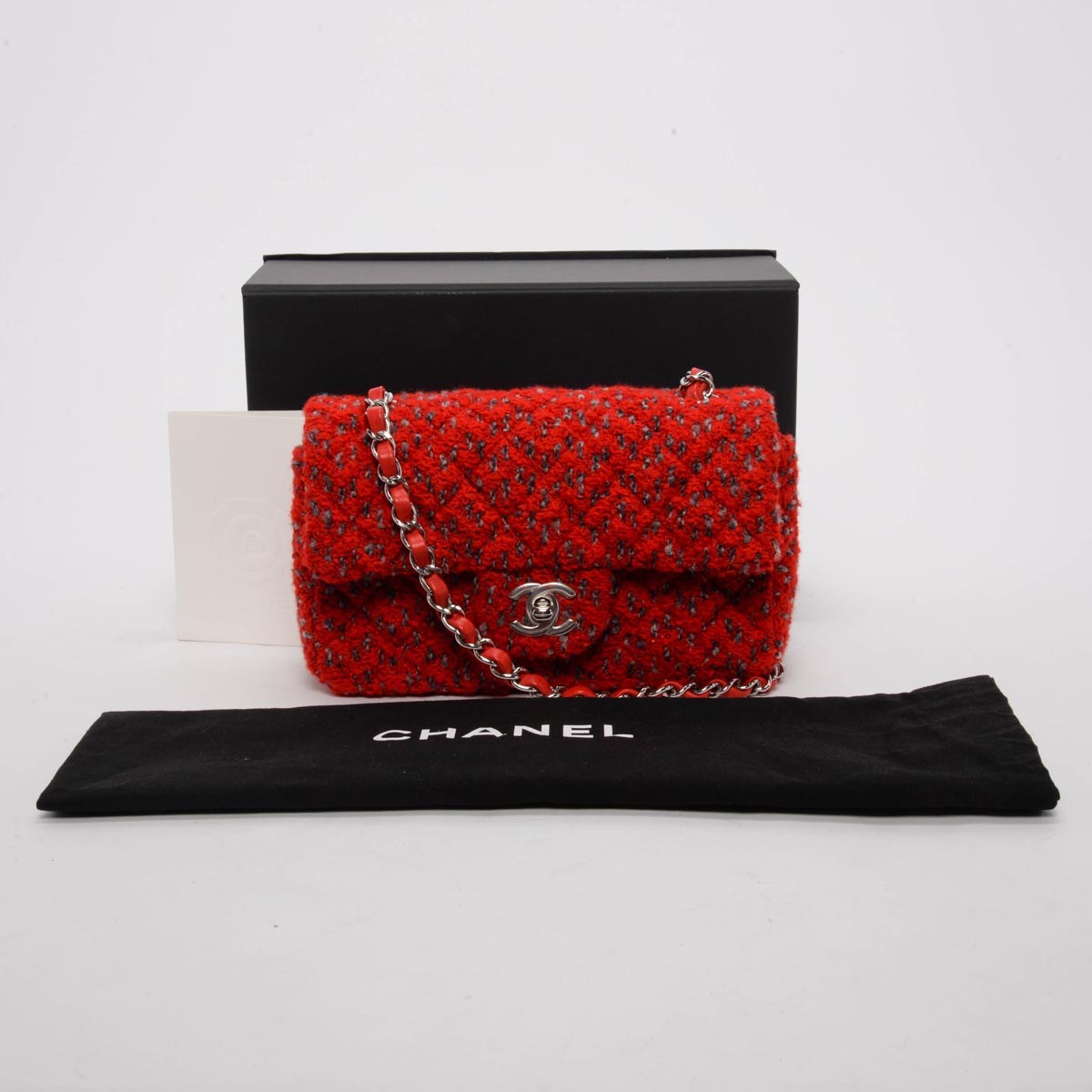 Chanel Red Tweed Classic Mini Flap Bag