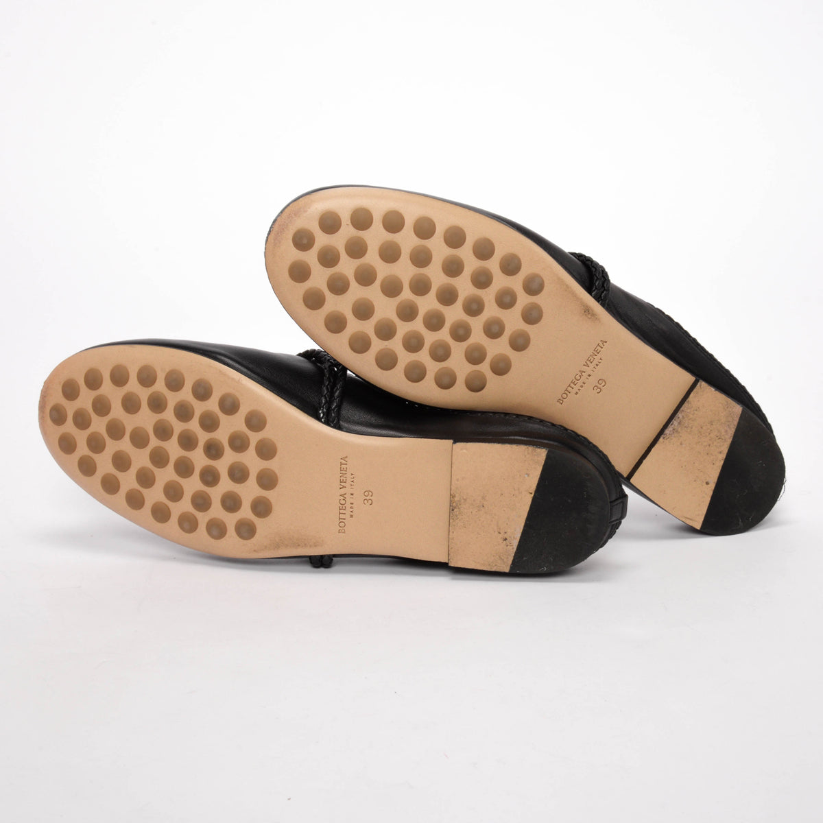 Bottega Veneta Black Lambskin Rosa Mary-Jane Ballerina Flats 39