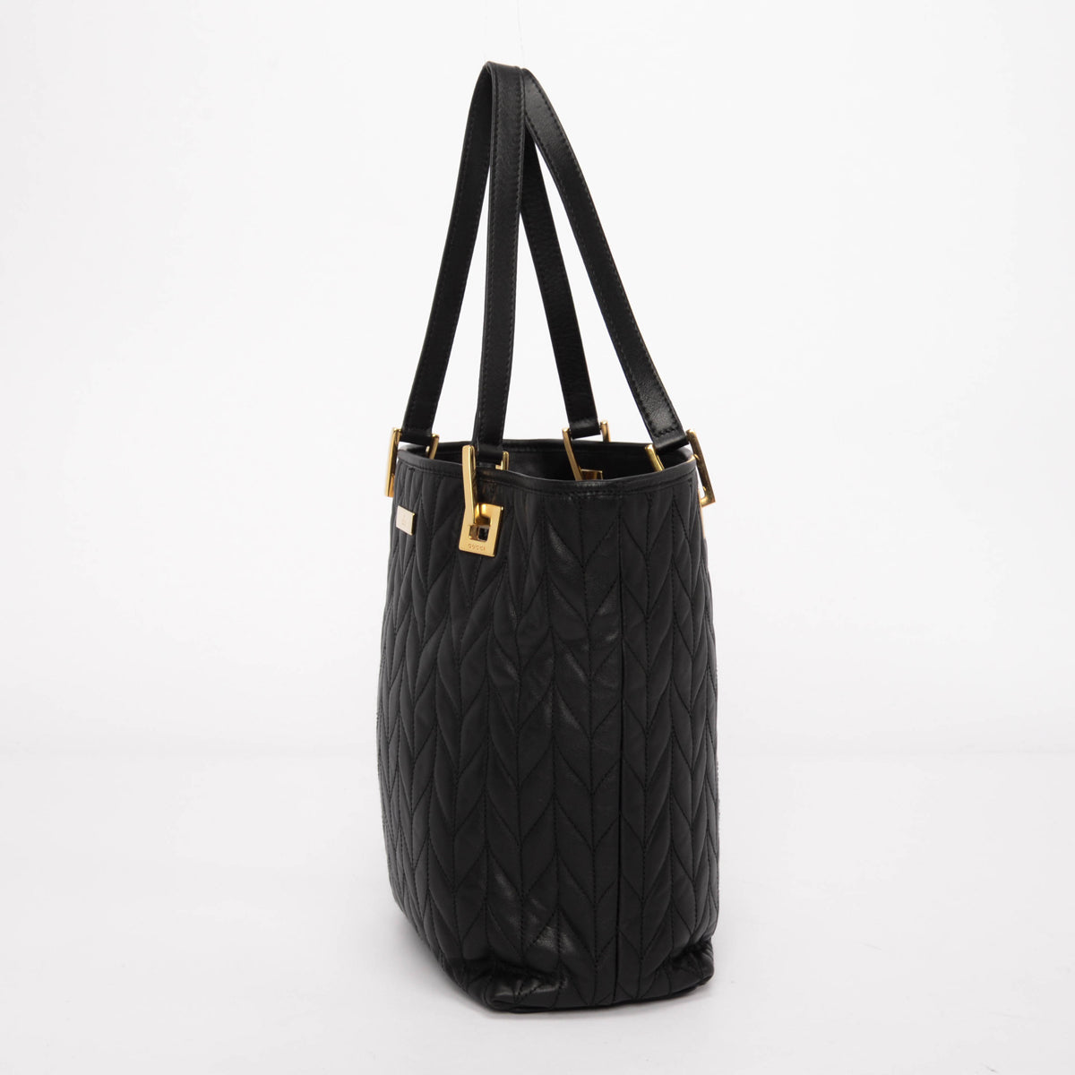 Gucci Black Matelasse Bucket Tote