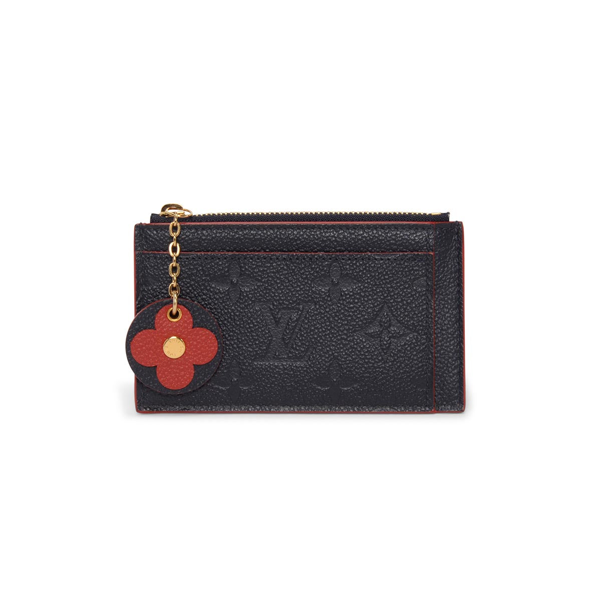 Louis Vuitton Marine Rouge Monogram Empreinte Blooming Flowers Card Holder