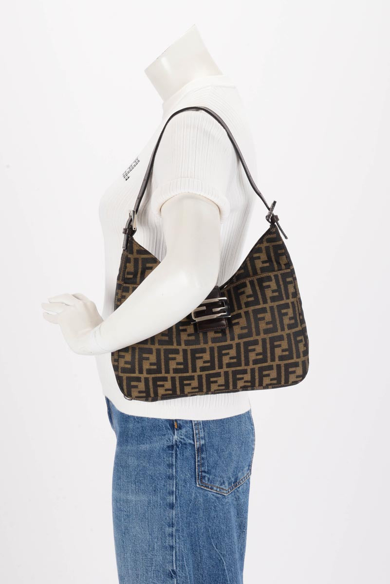 Fendi Tobacco Zucca Canvas Hobo Bag