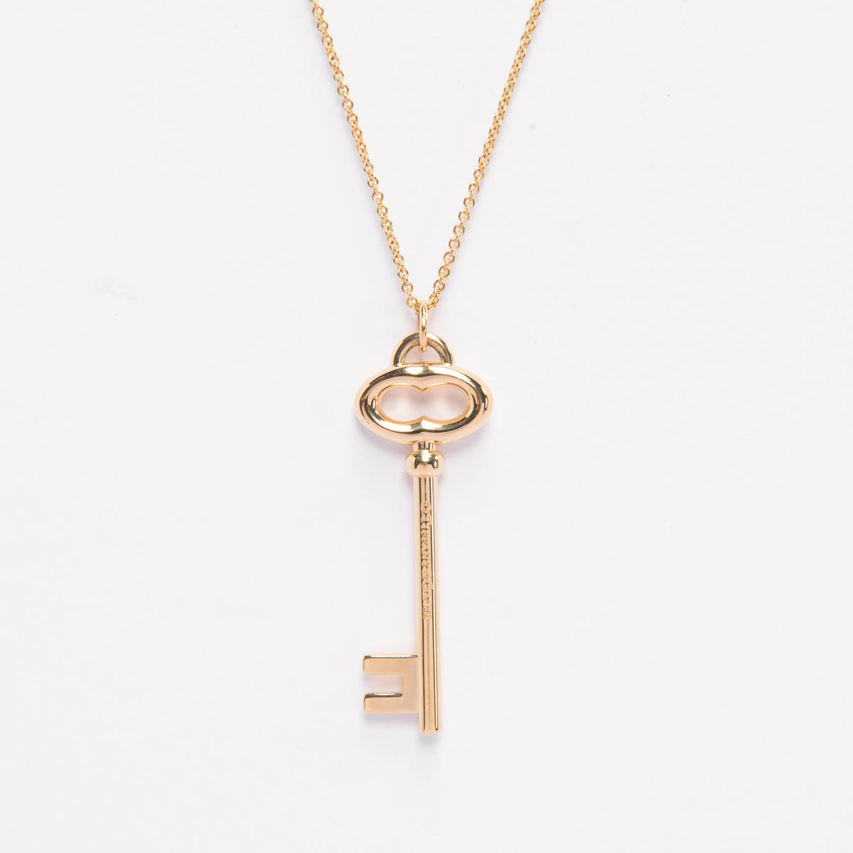 Tiffany & Co 18k Yellow Gold Oval Key Pendant