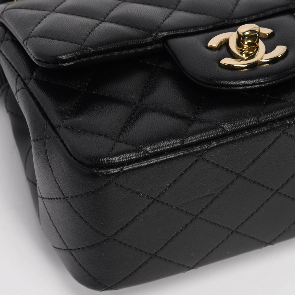 Chanel Black Quilted Lambskin Mini Square Flap Bag