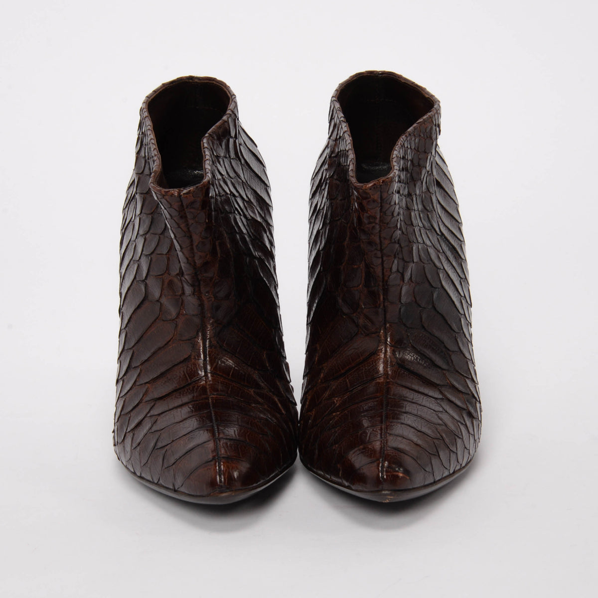Balenciaga Brown Python Ankle Boots 38.5