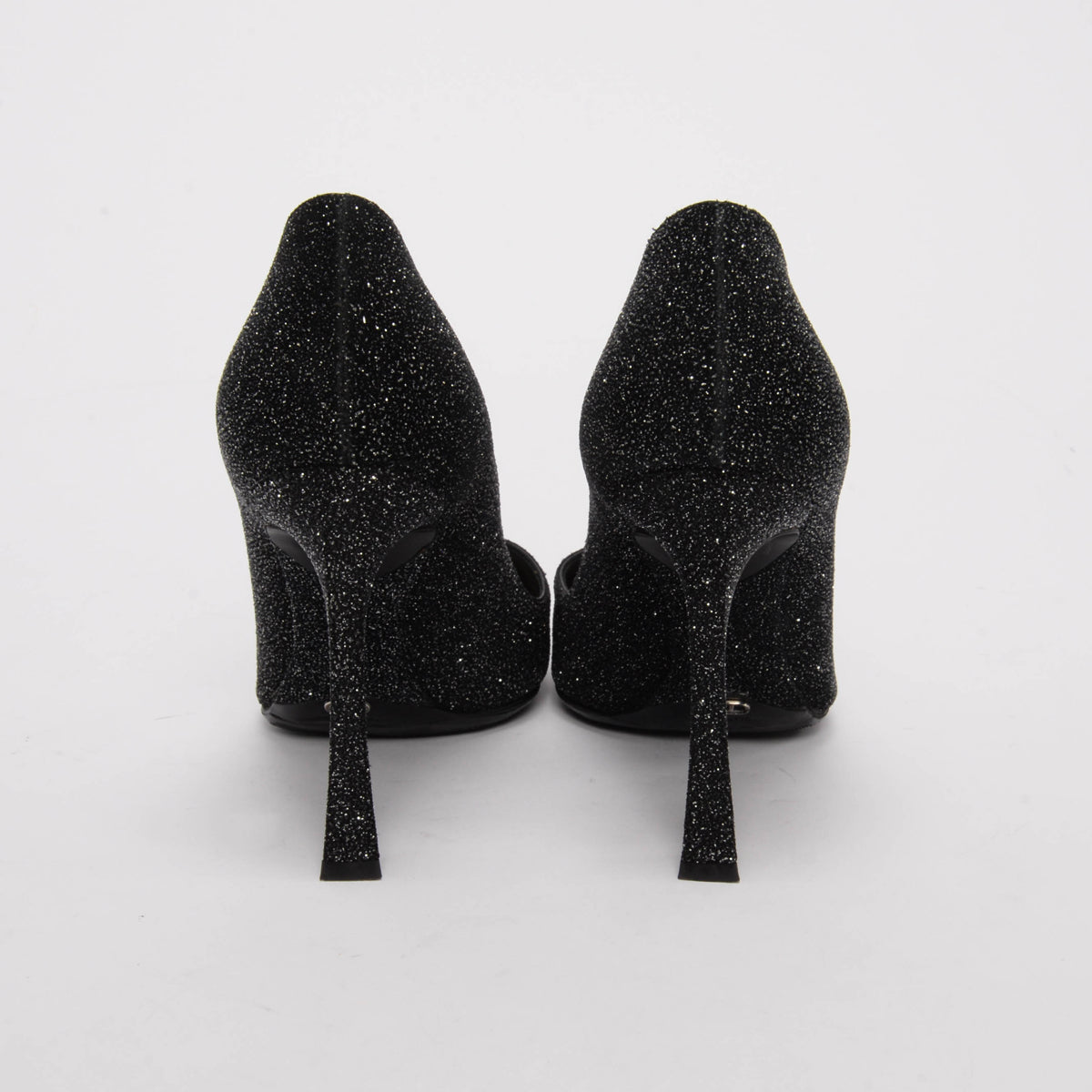 Dior Black Glitter Fabric Songe Pumps 38.5