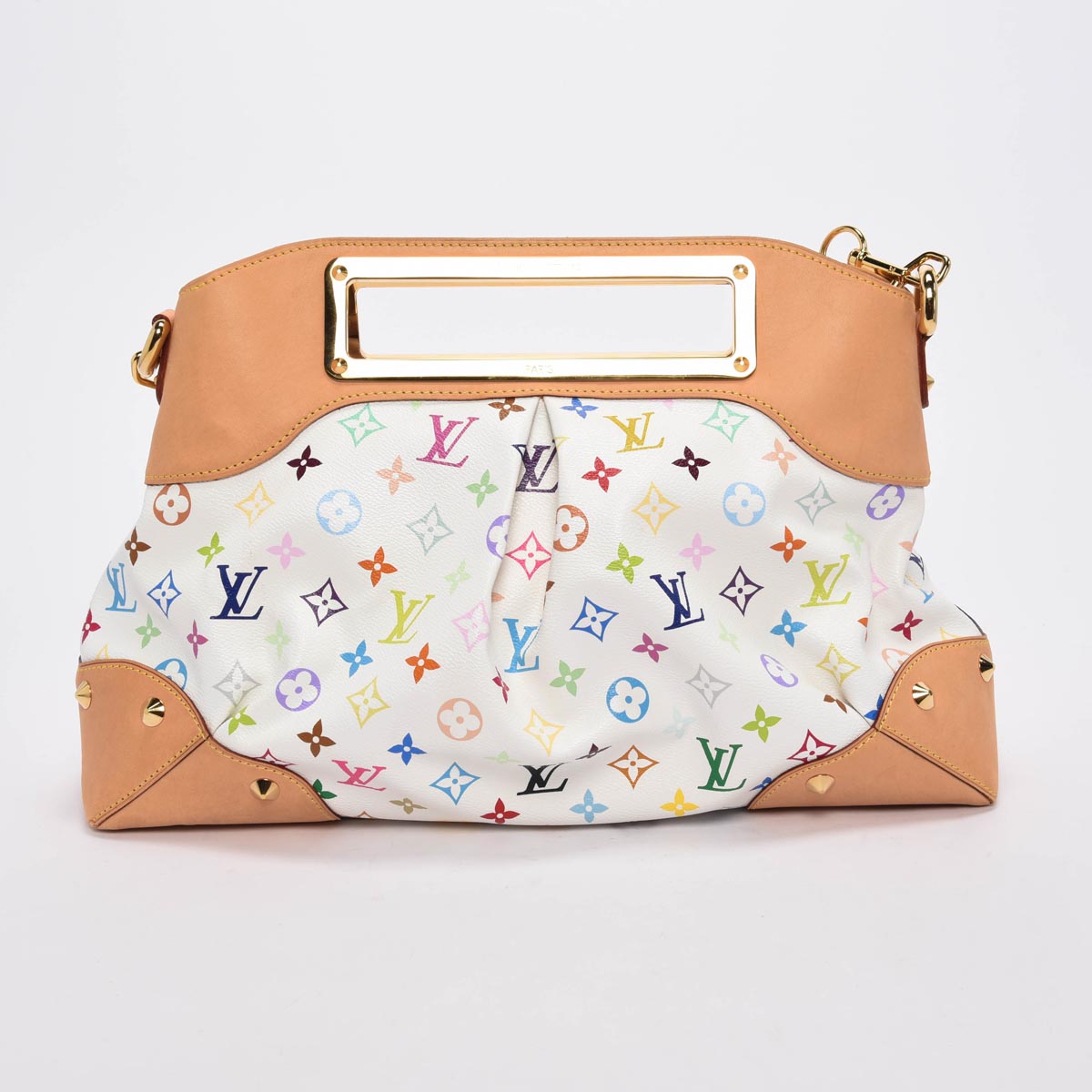 Louis Vuitton White Multicolore Monogram Judy GM Clutch