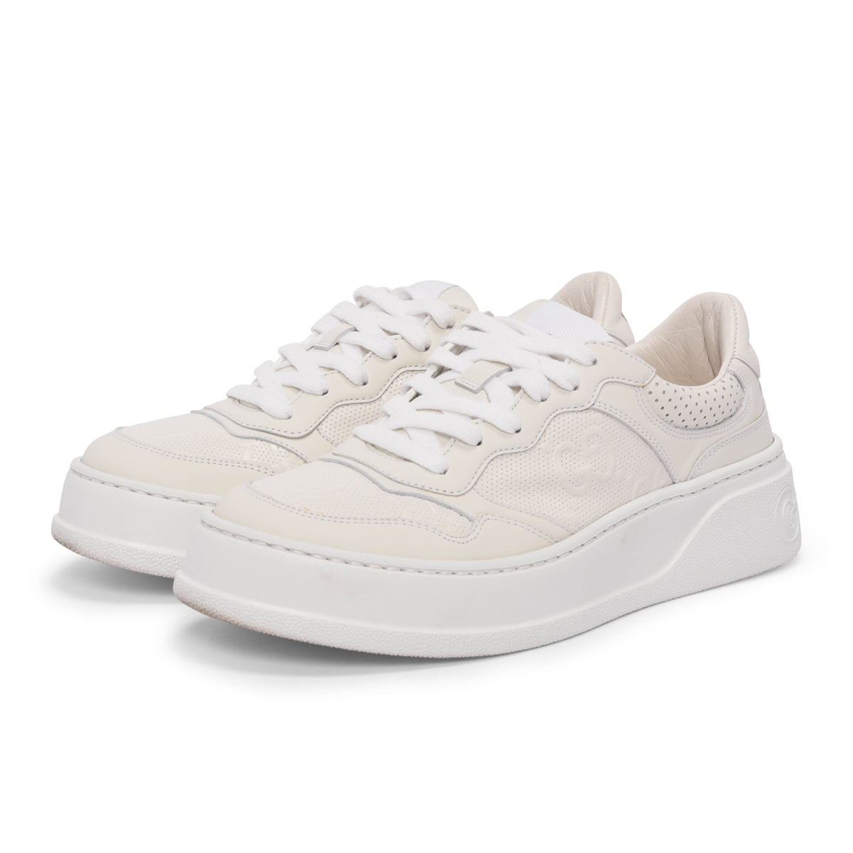 Gucci White Jumbo GG Trainer Sneakers 39