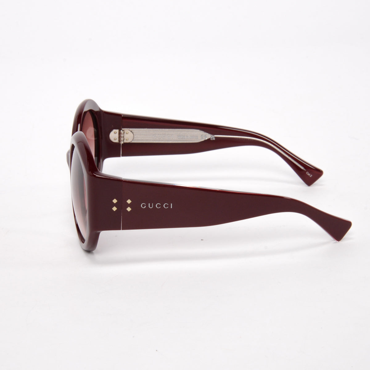 Gucci Rosso Ancora Round Frame Sunglasses