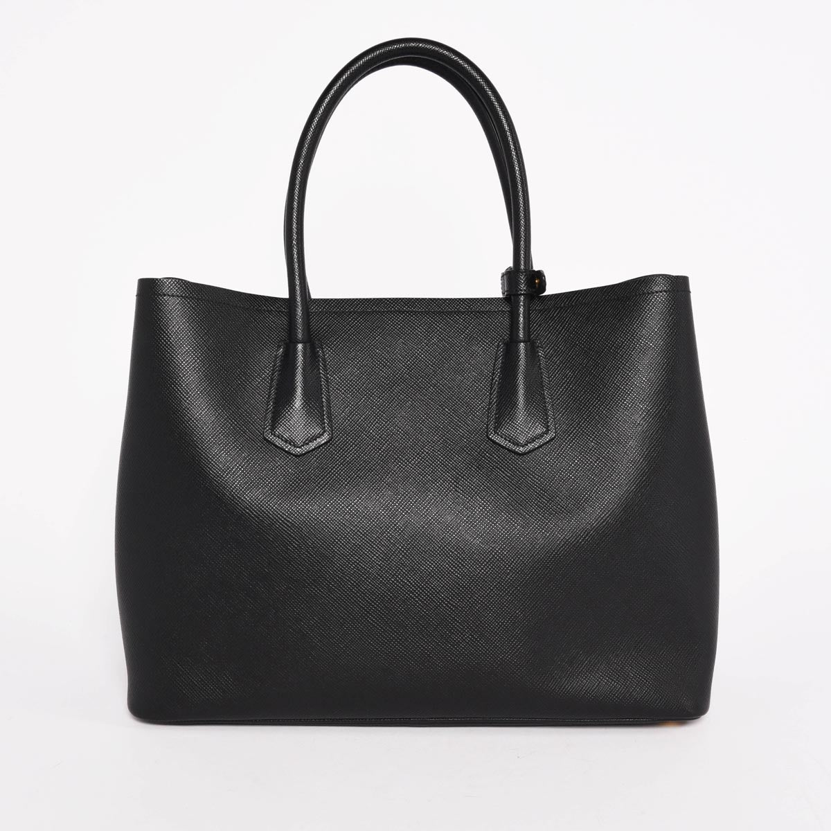 Prada Black Saffiano Medium Double Tote