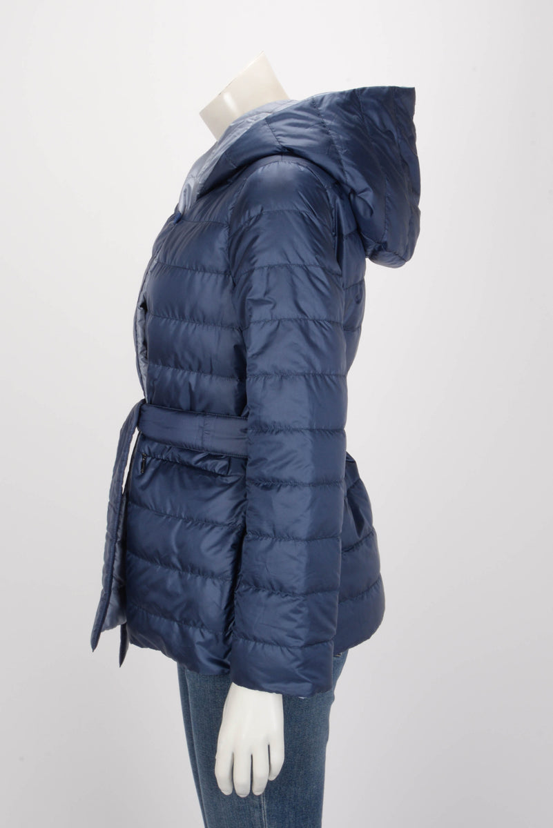 Max Mara Weekend Blue Quilted Nylon Reversible Puffer Jacket IT 38