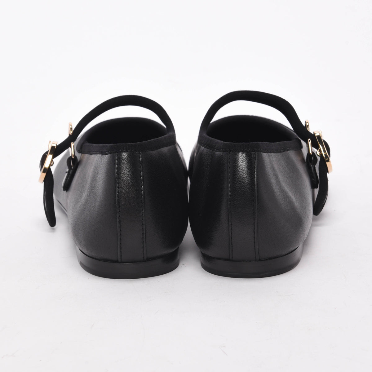 Chanel Black Lambskin CC Mary Jane Flats 38