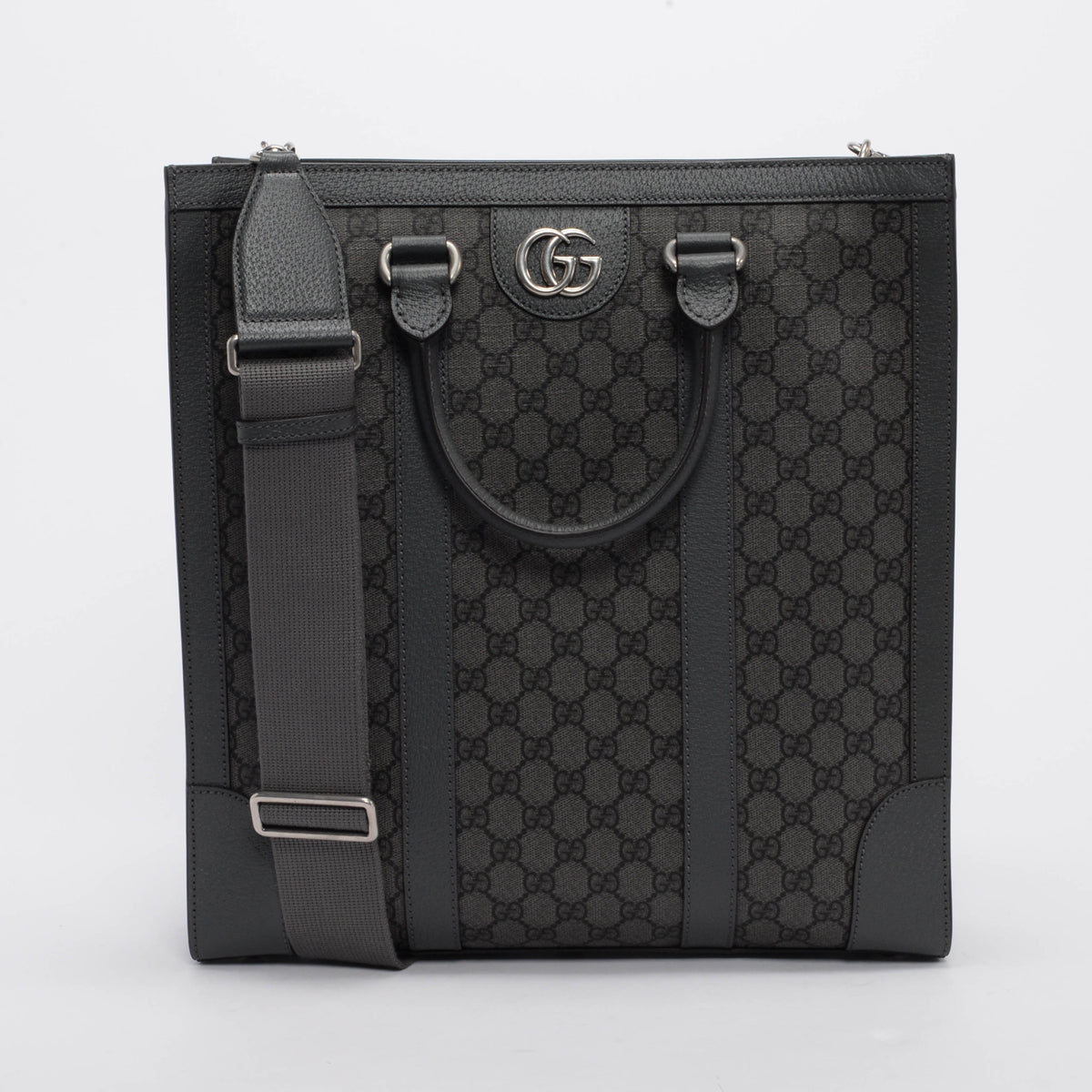 Gucci Anthracite GG Supreme Ophidia Medium Tote