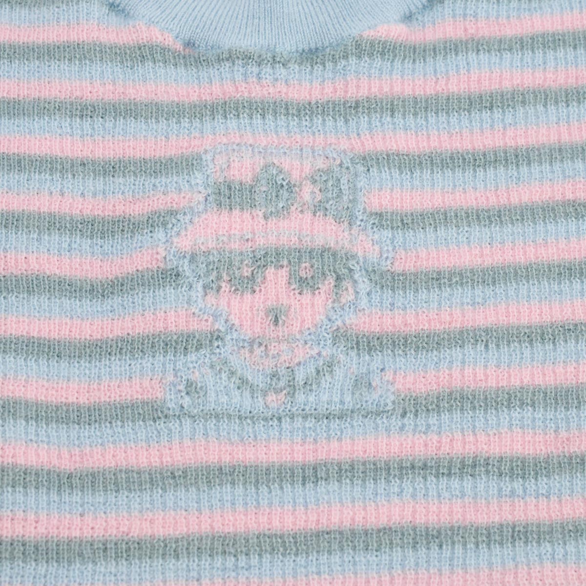 Chanel Blue Cashmere & Mohair Striped Short-Sleeved Top FR 38