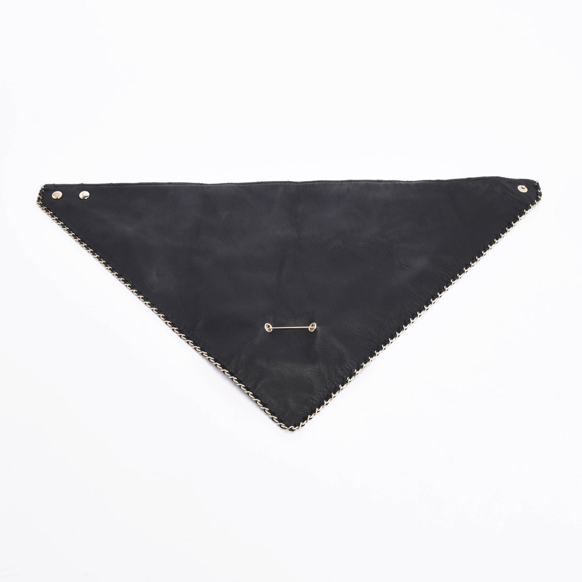 Chanel Black Quilted Lambskin CC Brooch Bandana Scarf