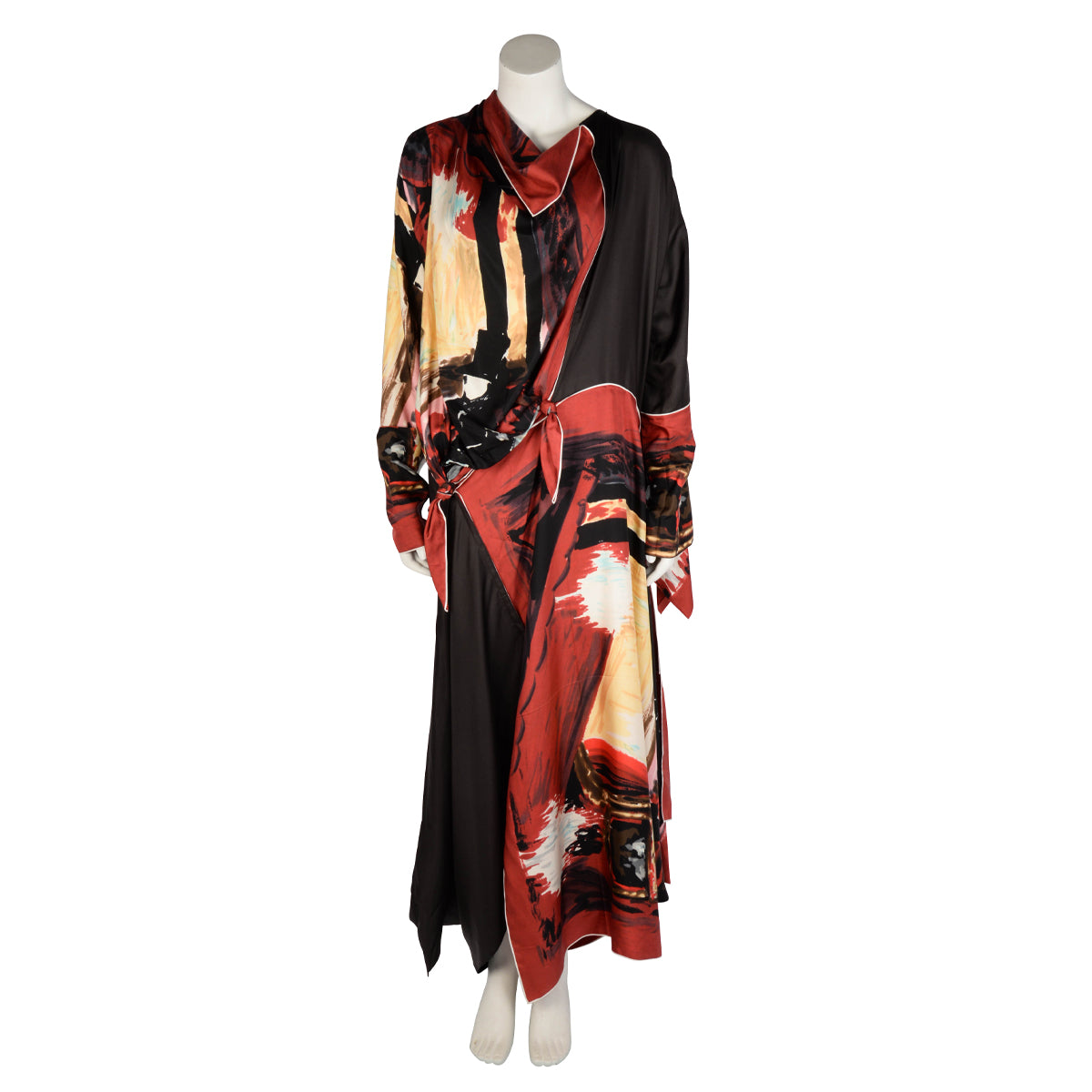 Celine Multi Colour Silk Knot Draped Maxi Dress FR 36