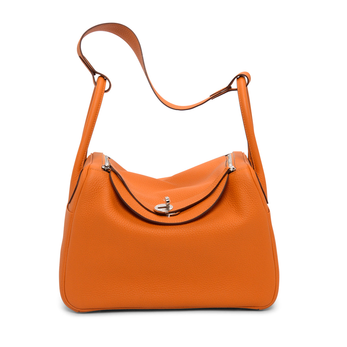 Hermes Apricot Clemence Lindy 30