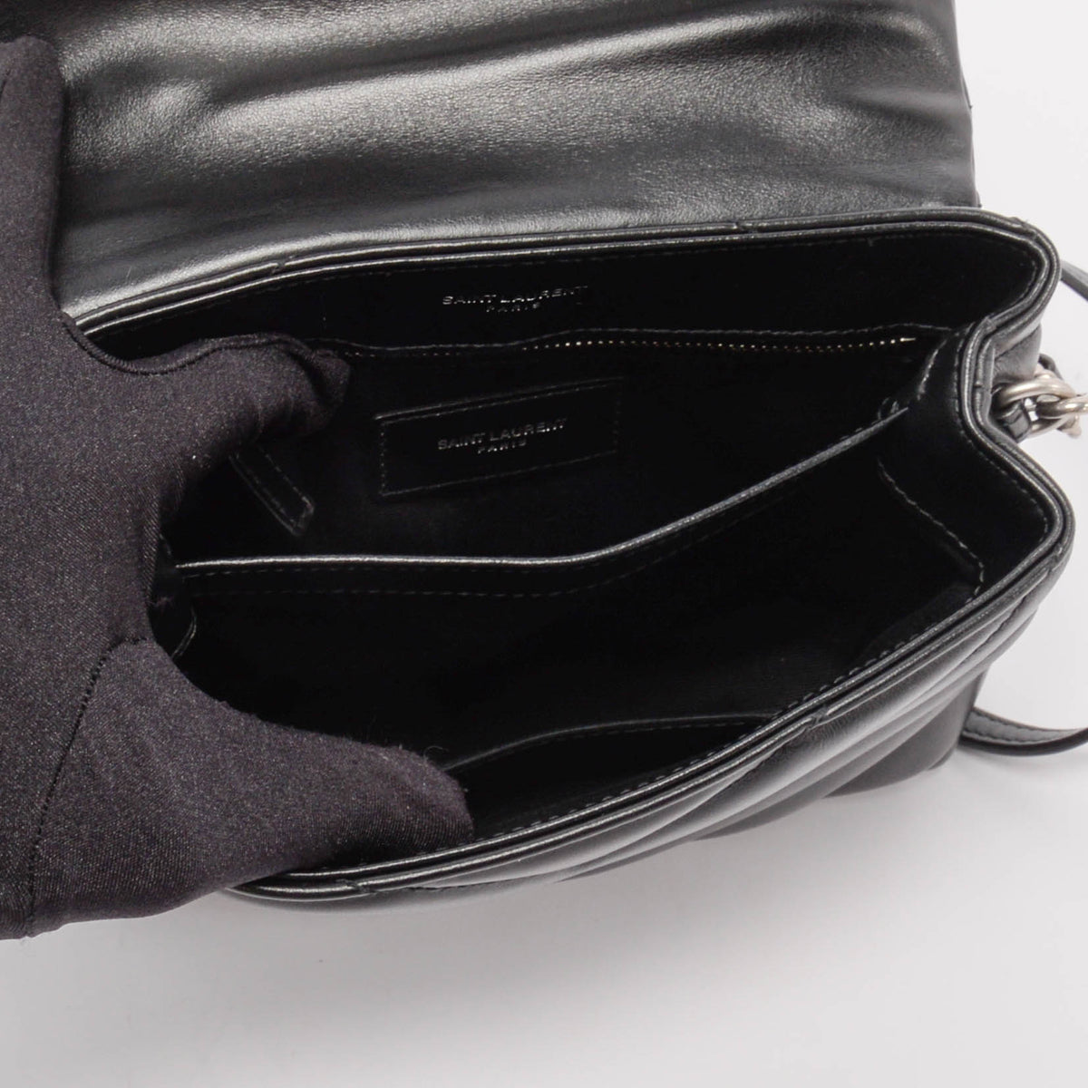 Saint Laurent Black Quilted Calfskin Toy Loulou Bag