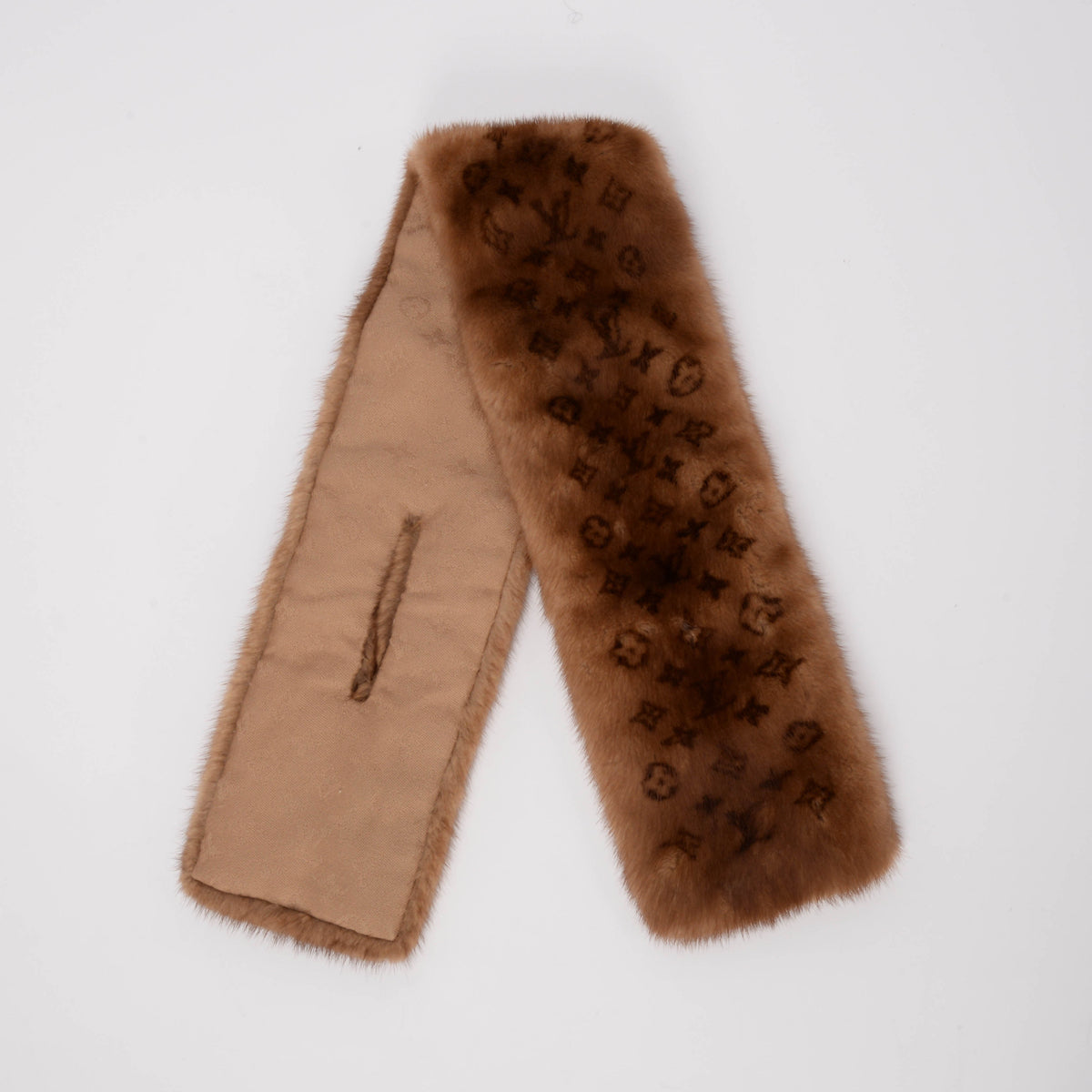 Louis Vuitton Brown Monogram Mink Scarf