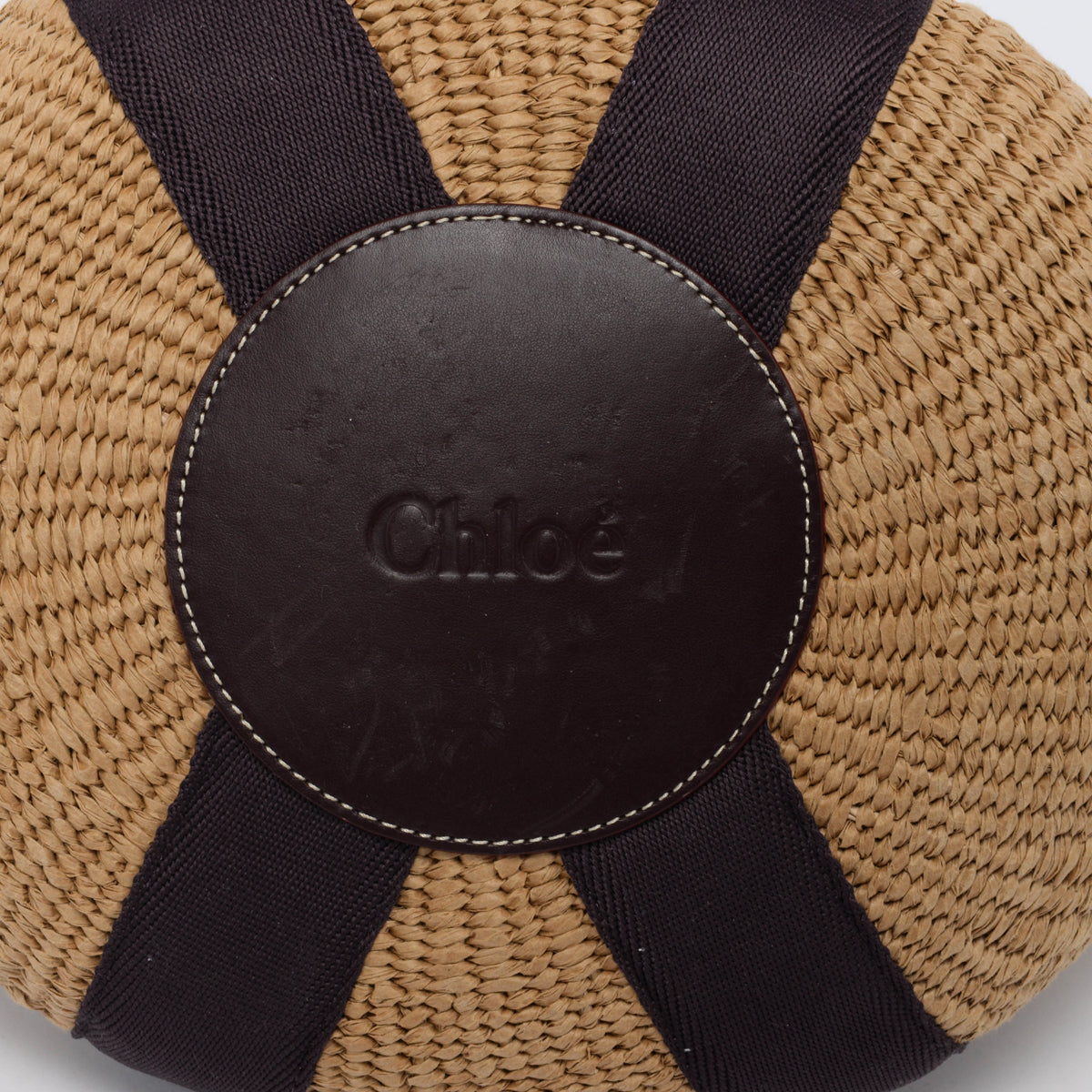 Chloe Purple Raffia Large Woody Basket Tote